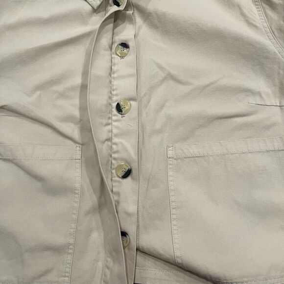 Ana Crop Jacket Women's Size 3X Shacket 100% Cotton Long Sleeve Front‎ Pockets - Picture 5 of 5